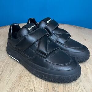 New! Karl Lagerfeld Kup Strap Black Leather Sneakers Dad Shoes Women’s Size 9
